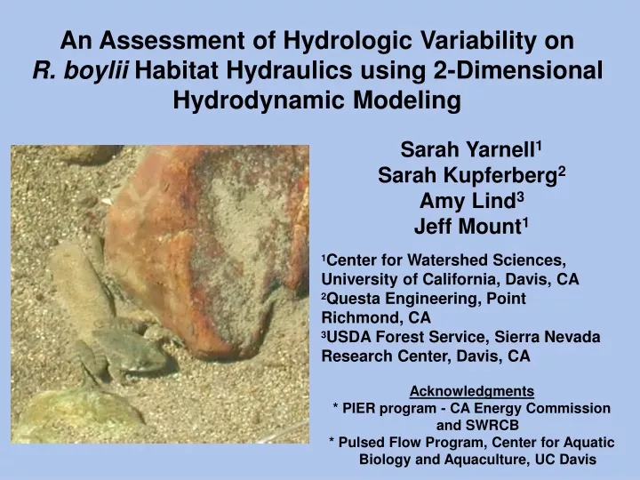 an assessment of hydrologic variability