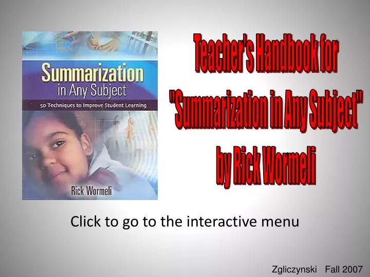 teacher s handbook for summarization