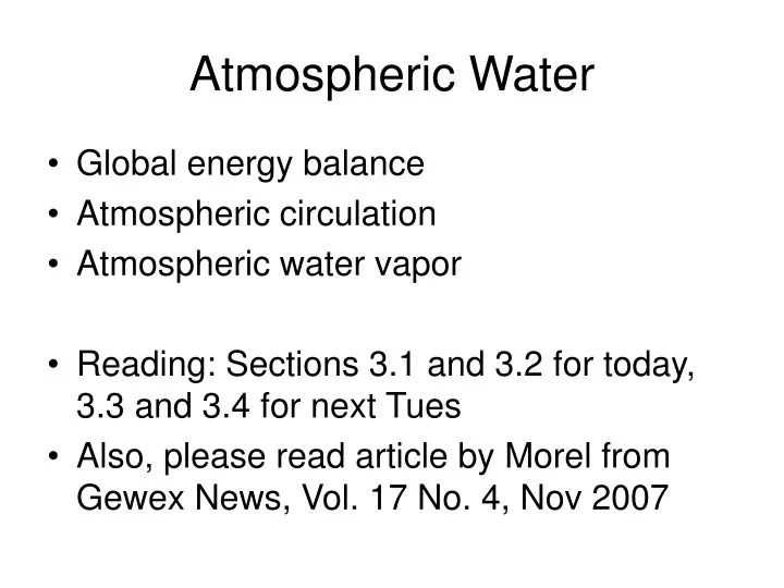 atmospheric water