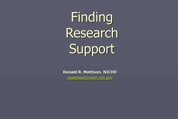 finding research support
