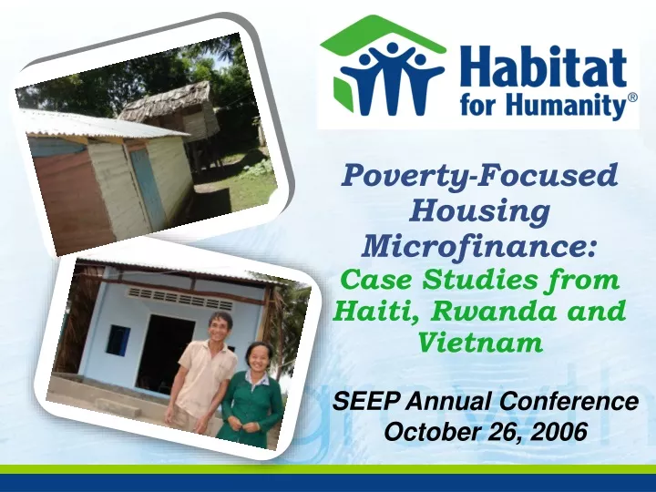 poverty focused housing microfinance case studies