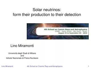 Solar neutrinos:  form their production to their detection