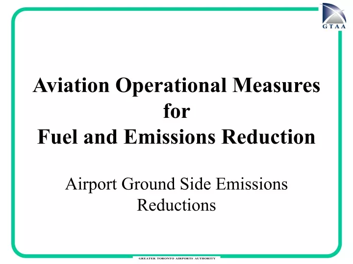 aviation operational measures for fuel and emissions reduction