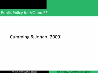 Public  Policy for VC and PE