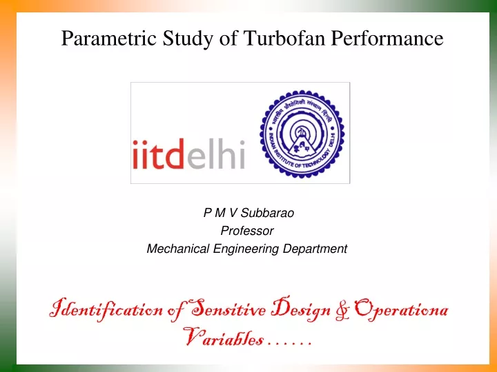 parametric study of turbofan performance