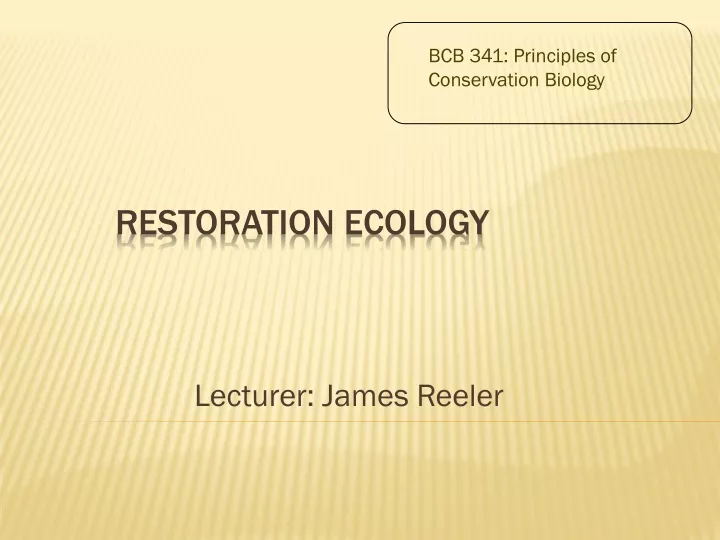 bcb 341 principles of conservation biology