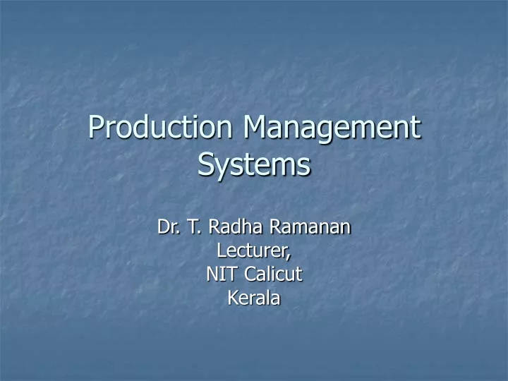 production management systems