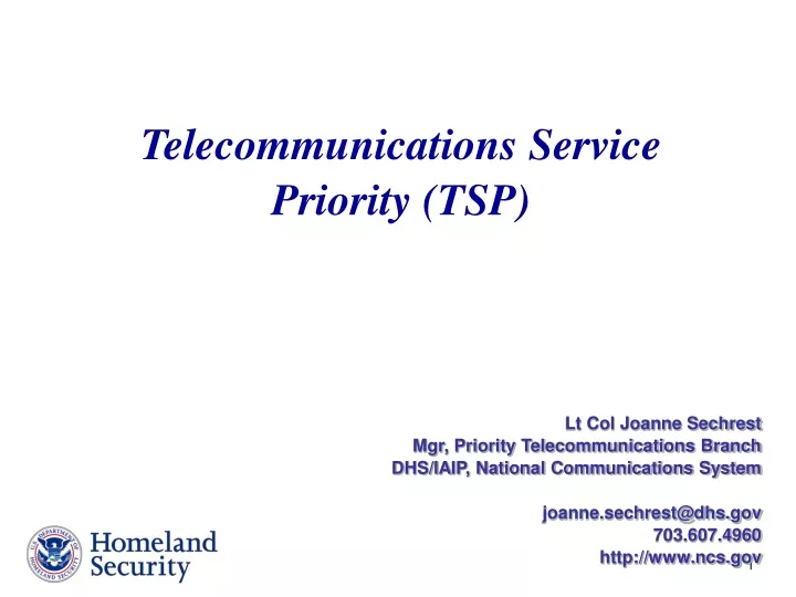 telecommunications service priority tsp