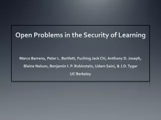 Open Problems in the Security of Learning