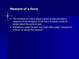 Moment of a force
