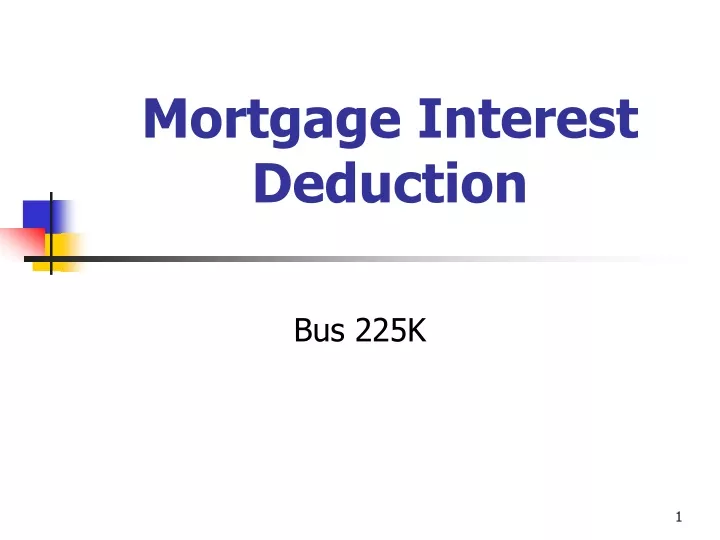 mortgage interest deduction