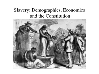 Slavery: Demographics, Economics  and the Constitution