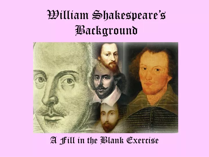 william shakespeare s background