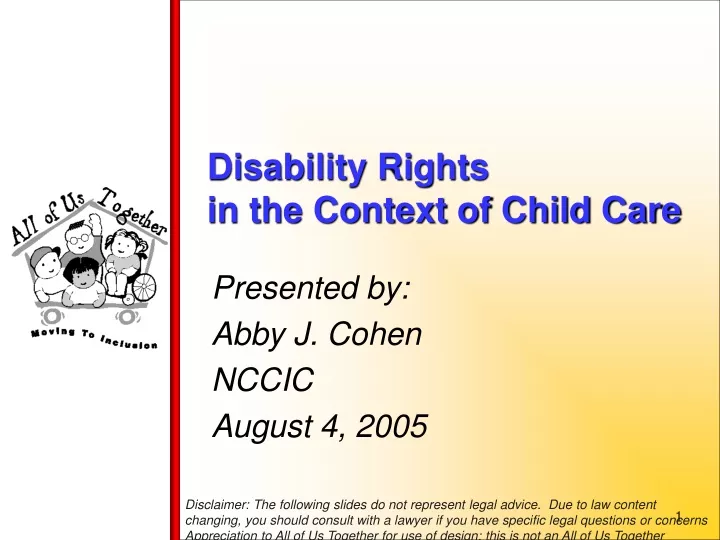 disability rights in the context of child care