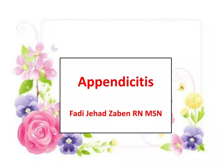 appendicitis fadi jehad zaben rn msn