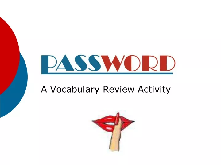 a vocabulary review activity