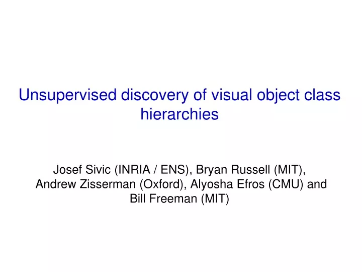unsupervised discovery of visual object class