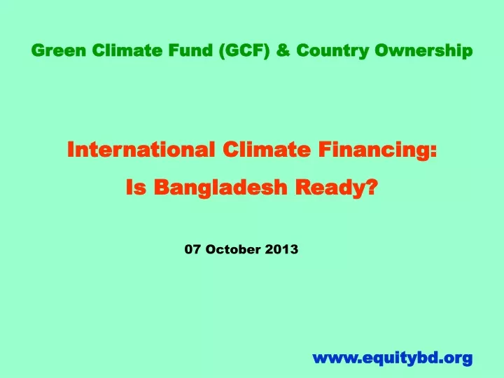 green climate fund gcf country ownership