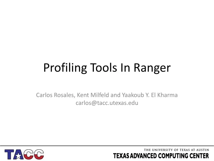 profiling tools in ranger