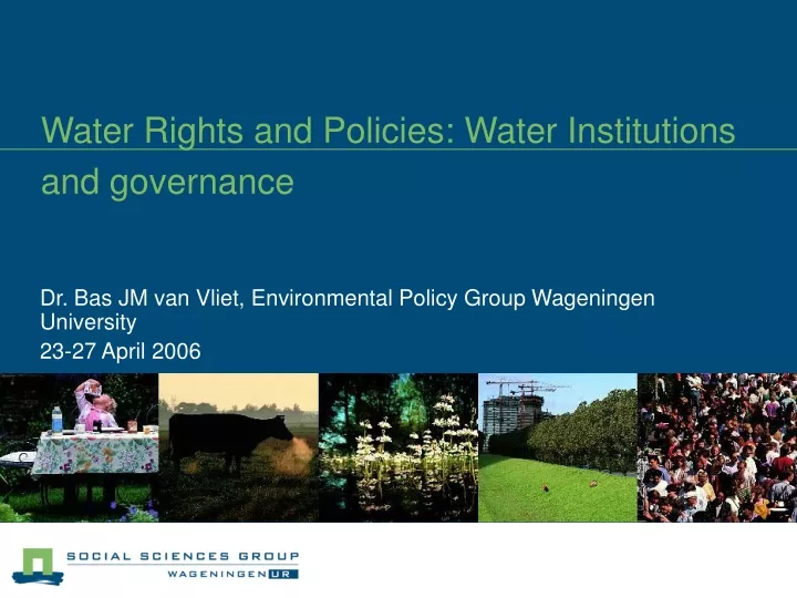 water rights and policies water institutions and governance