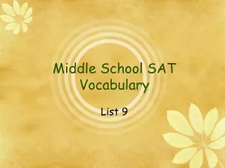 Middle School SAT Vocabulary