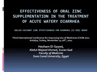 Third International Conference for Improving Use of Medicines ICIUM 2011