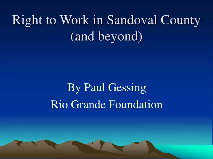 right to work in sandoval county and beyond