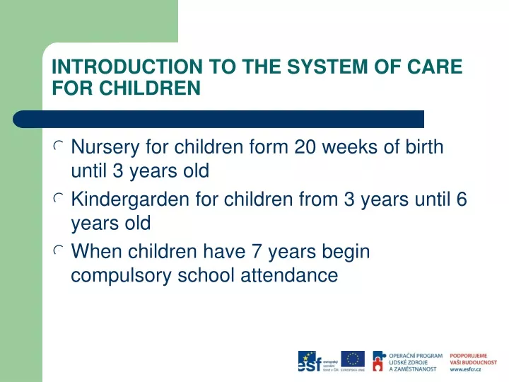 introduction to the system of care for children