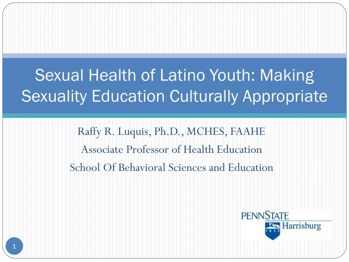 sexual health of latino youth making sexuality education culturally appropriate