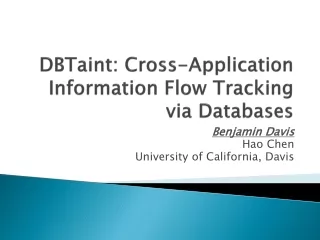 DBTaint : Cross-Application Information Flow Tracking via Databases