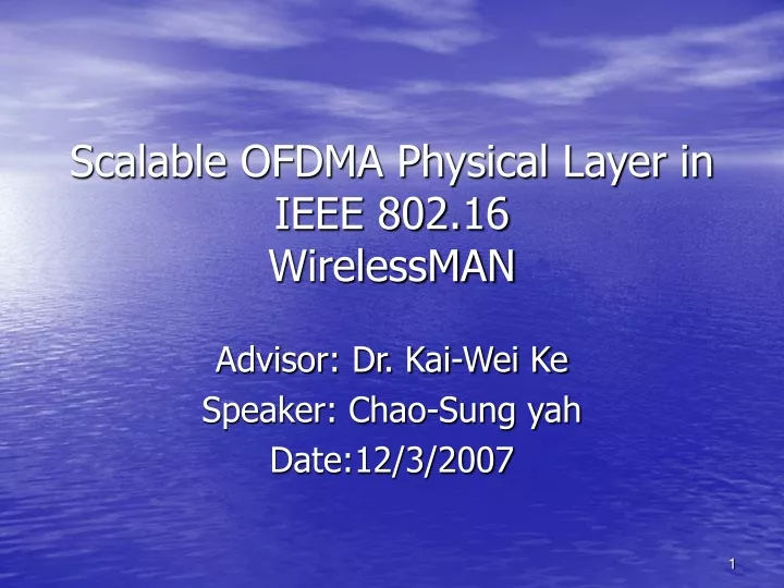 scalable ofdma physical layer in ieee 802 16 wirelessman