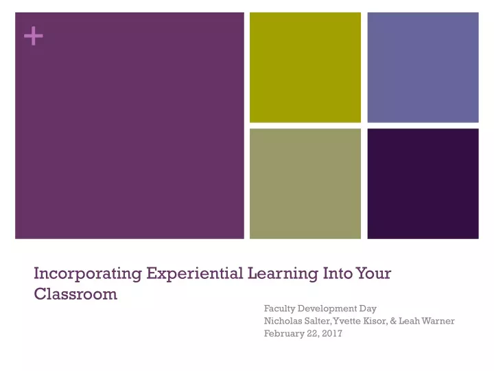 incorporating experiential learning into your classroom