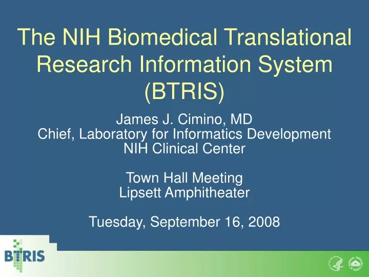the nih biomedical translational research information system btris
