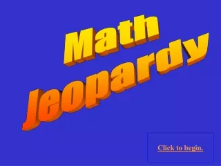 Math Jeopardy