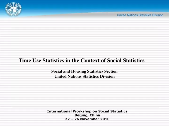 time use statistics in the context of social