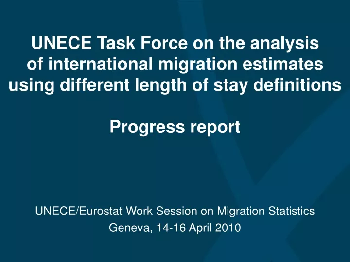 unece task force on the analysis of international
