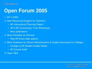 Open Forum 2005