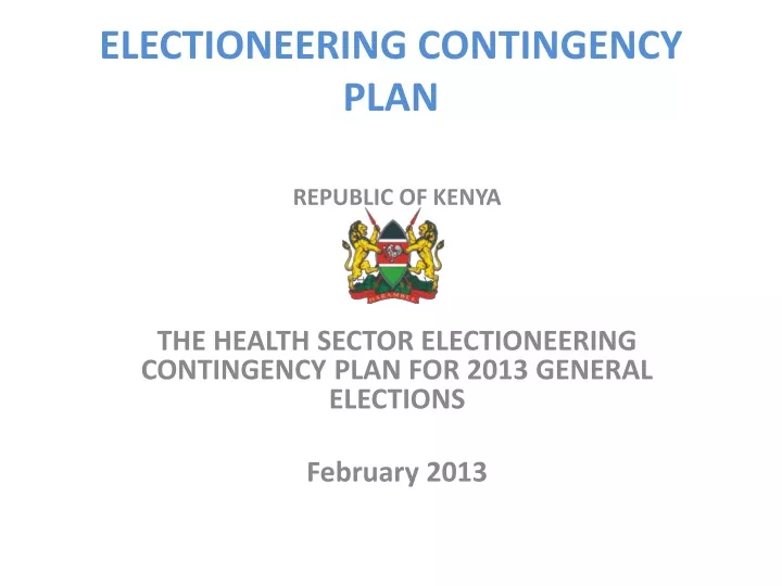 electioneering contingency plan