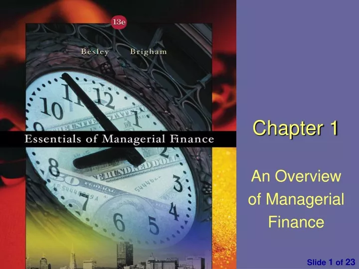 chapter 1 an overview of managerial finance