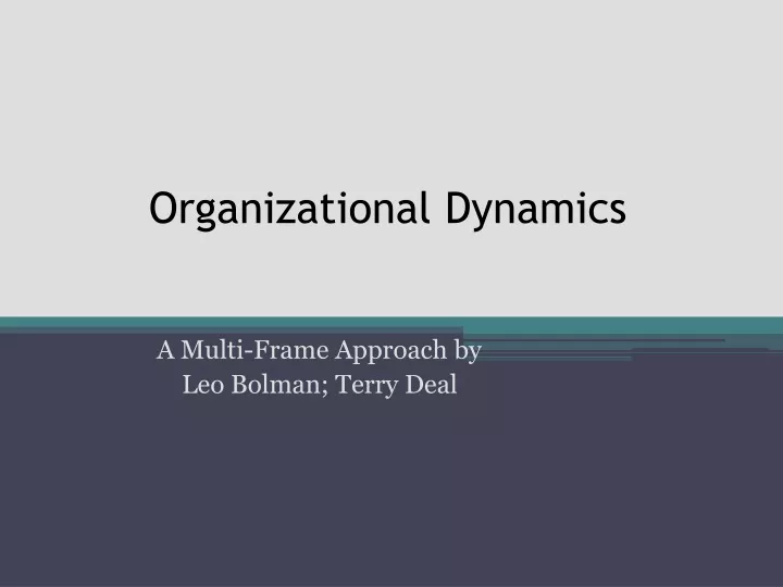 organizational dynamics