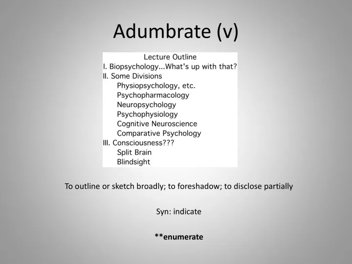 adumbrate v