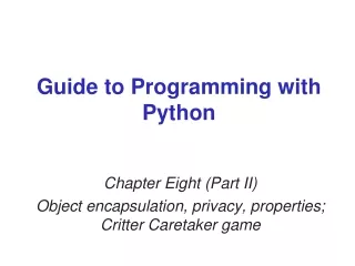 Guide to Programming with Python