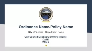 Ordinance Name/Policy Name