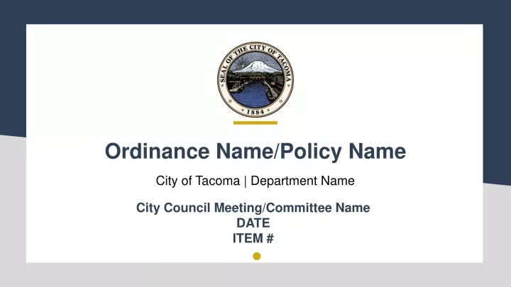 ordinance name policy name