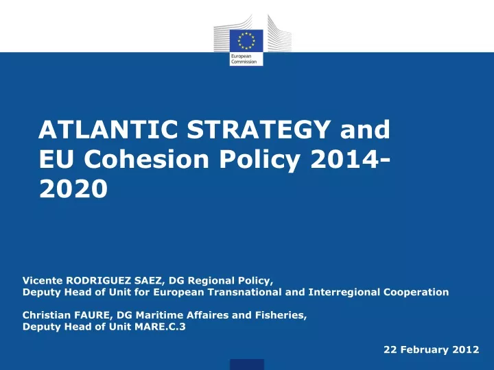 atlantic strategy and eu cohesion policy 2014 2020