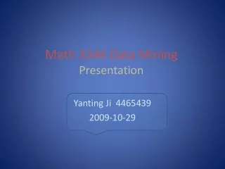 Math 3346 Data Mining  Presentation