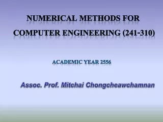 Numerical Methods for  Computer Engineering (241-310)