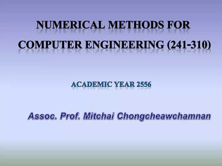 numerical methods for computer engineering 241 310