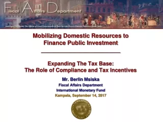 Mr. Berlin  Msiska Fiscal Affairs Department International Monetary Fund