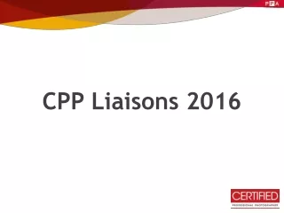 CPP Liaisons 2016